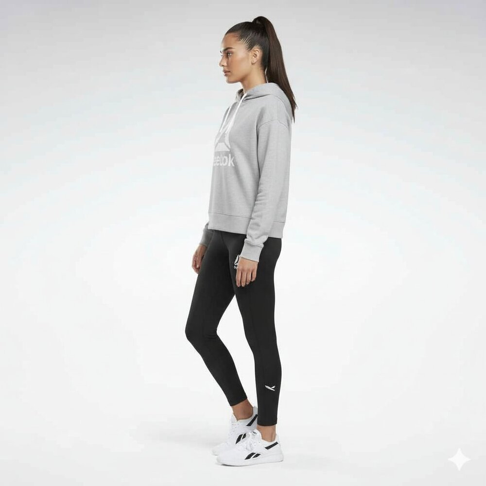 Nwt REEBOK Women's Graphic Long Sleeve Cropped Hoodie Sz XL - Picture 2 of 4
